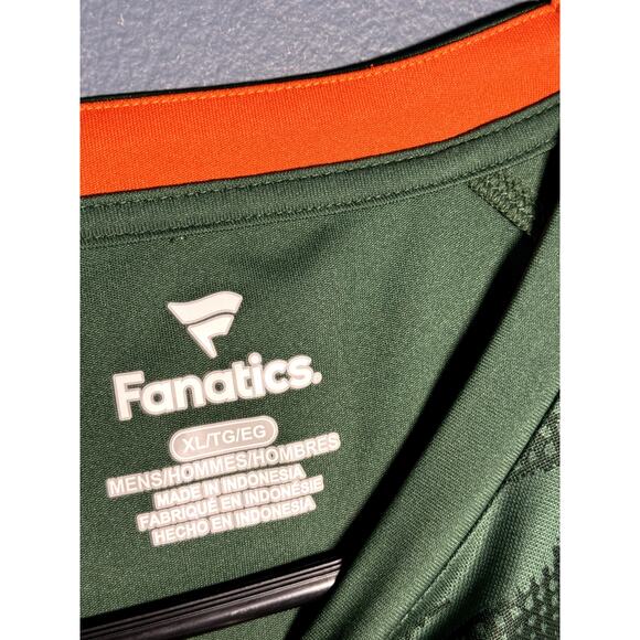 FANATICS MIAMI HURRICANES MENS ATHLETIC T-SHIRT GREEN & ORANGE SIZE XL - Picture 3 of 8